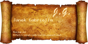 Janek Gabriella névjegykártya